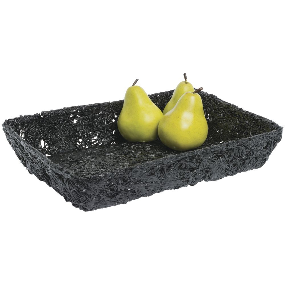 Ventilated Produce Tray Rectangular Black Plastic Ventilated Produce Tray - 11"L