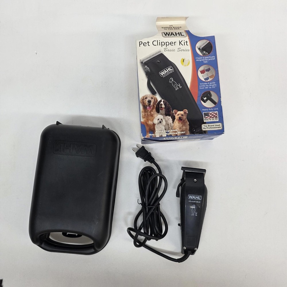 WAHL Pet Clipper Kit Basic Series – Adjustable Blade + 4 Guide Combs & Case
