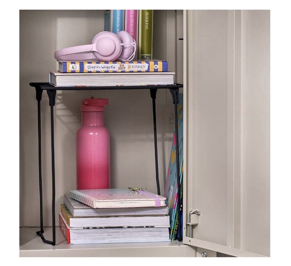 Lockermate Stac-A-Shelf Locker Organizer Shelf Stackable Extra Tall Fits Stan