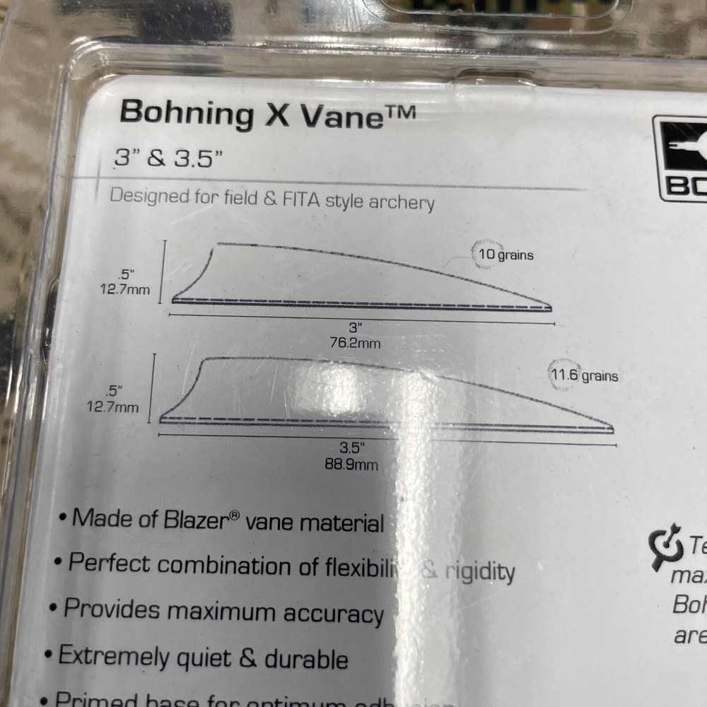Bohning Archery X Vane 3” Red 100 Pack