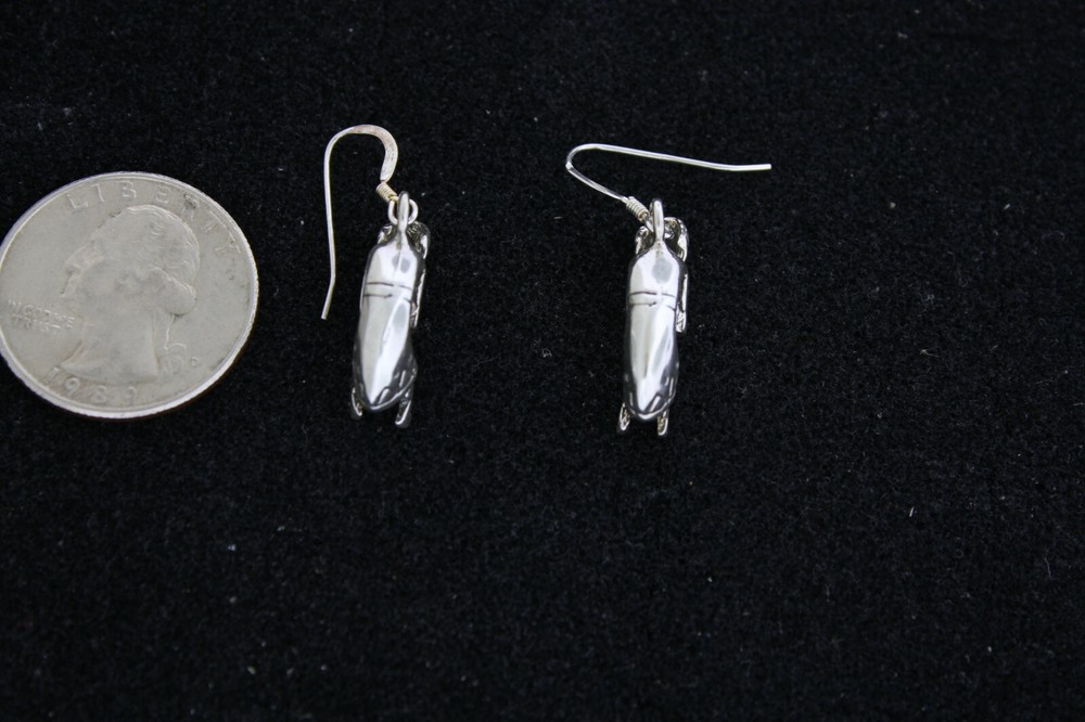 Kokopelli Small Dimensional Wire Earrings in Sterling Silver
