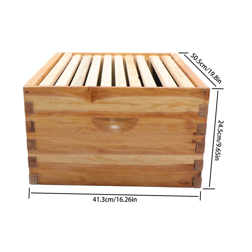 LABLT 10 Frame Bee Hive Beeswax Coated W/ Frames and Waxed Foundations 4 Layer