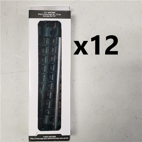 = Lot of 12 Vortex Yard Anchor 4Pc Set 7.5" ANCBPS7-HSG-L 70lb Pull Force
