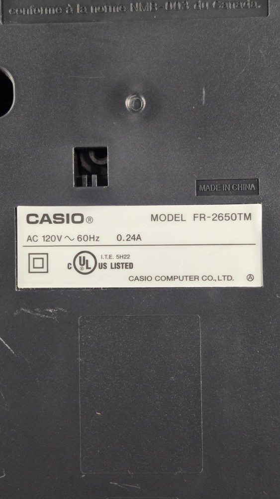 Casio FR-2650TM 12-Digit Printing Calculator Adding Machine Tested Works