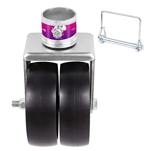 6" Trailer Jack Swivel Caster Dual Wheel Replacement - 2000lbs Capacity - White