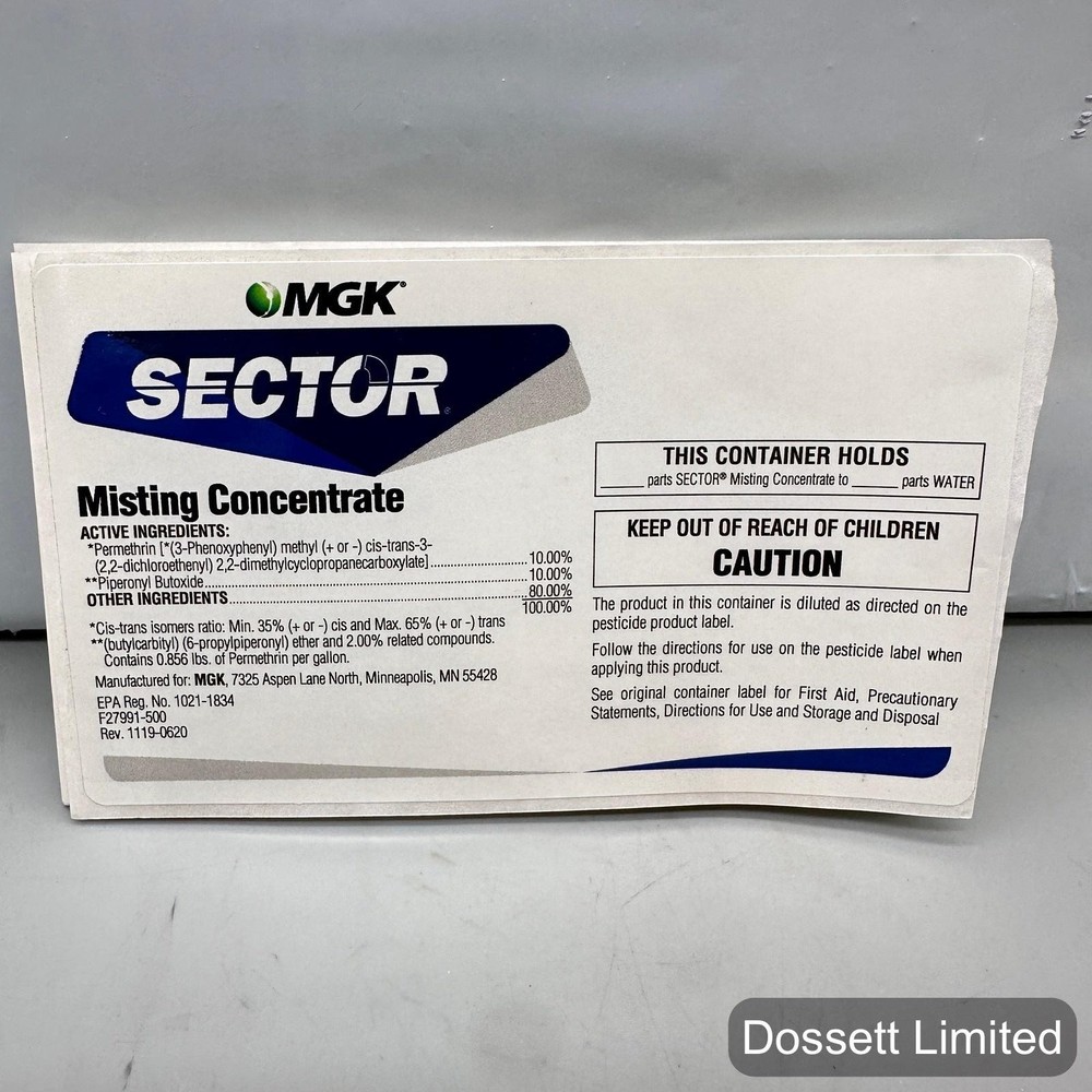10 Pack Diluted Mix Labels For MGK Sector Misting Concentrate Bottles