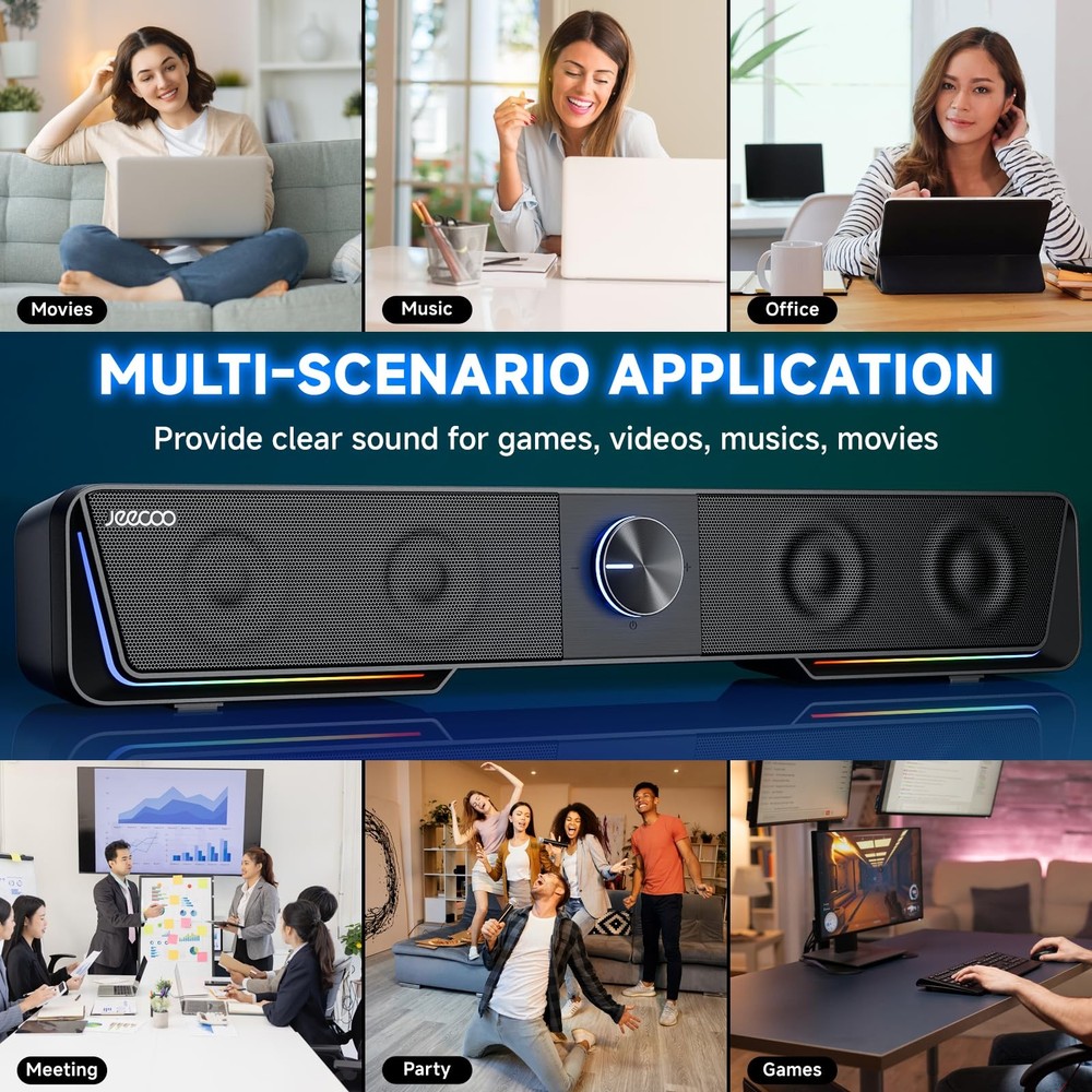 A40 Bluetooth Computer Speakers with Clear Sound, USB Plug & Play PC Speakers...