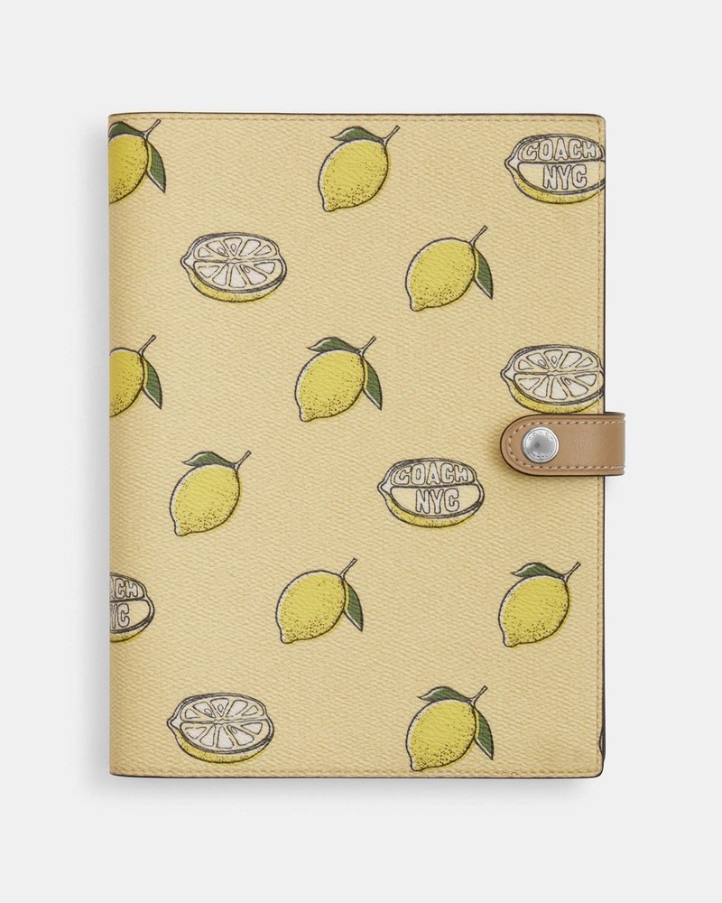NWT Coach Notebook With Lemon Print  CAO42 Garden Glade Multi