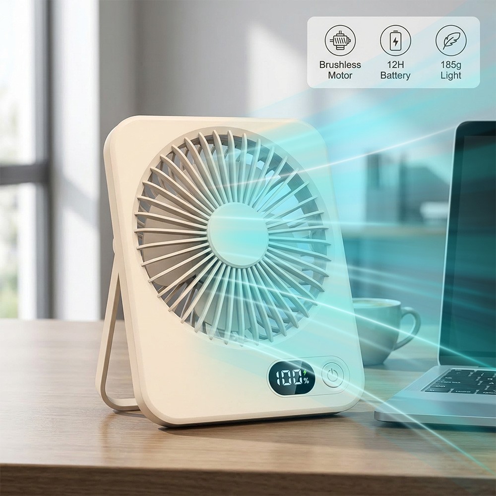5-Speed Foldable Rotating USB Desk Fan