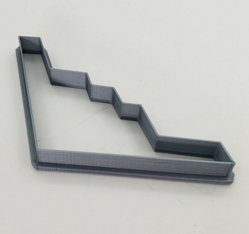 3D Printed B-2 Stealth Bomber Cookie Cutter Silver PLA Plastic