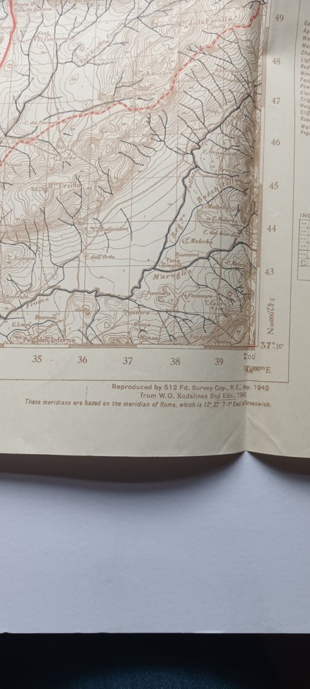Ww2 1943 Sicily Husky Operation Original Mazzarino Map