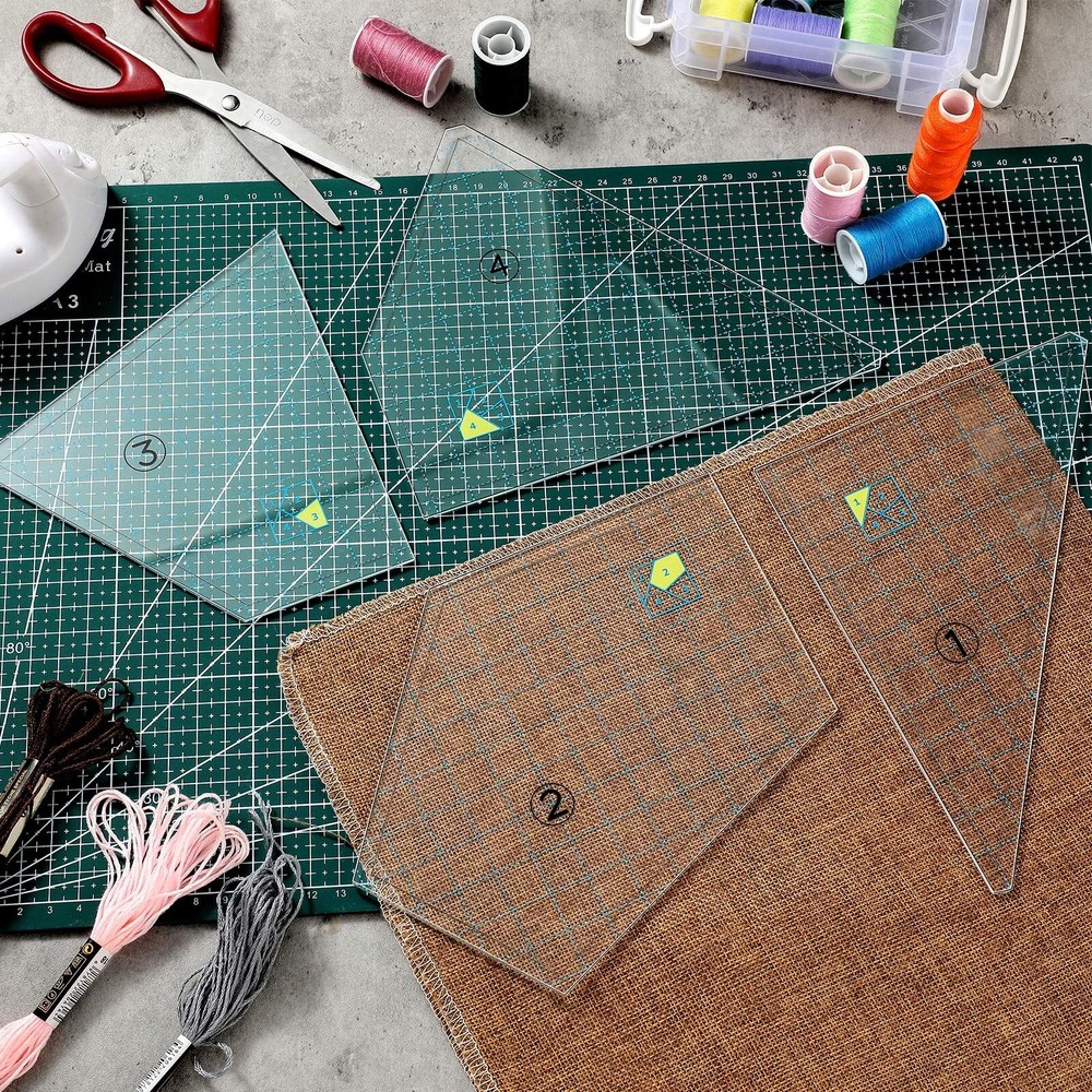 Quilting Templates Set Acrylic Cutting Stencils DIY Hand Patchwork Sewing