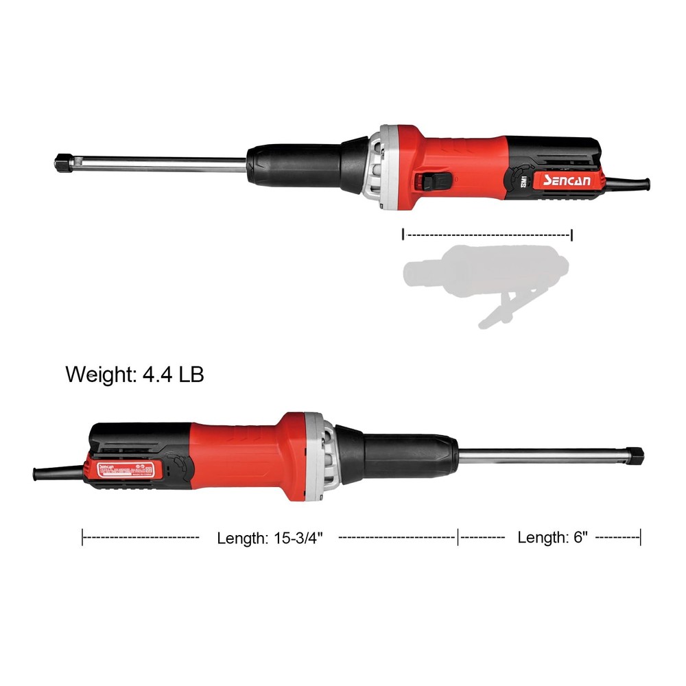 6" Extra Long Extension Electric Die Grinder, 1/4" Variable Speed Corded Powe...