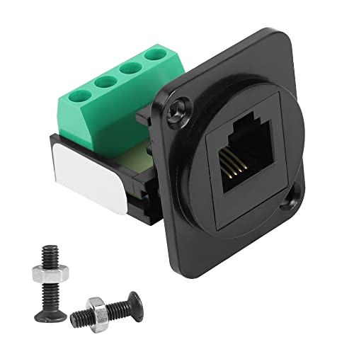 RJ11 Panel Mount 6P4C CAT3 Screw Terminal Solderless Adapter, D-Type Keystone