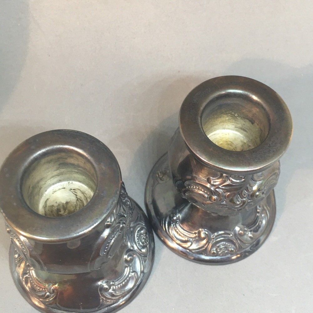 Vintage Wallace Silver Co. Baroque Pattern 736 Candle Holders