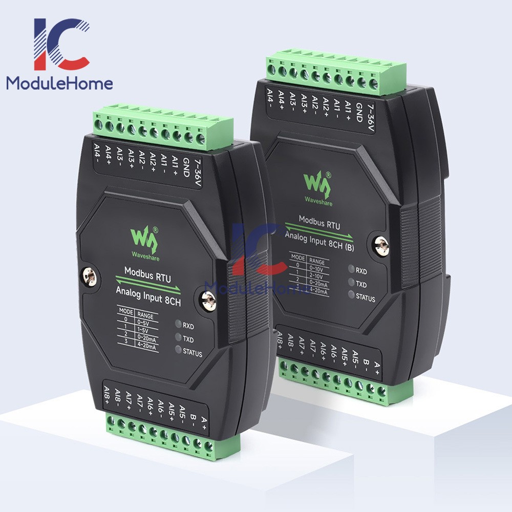 Modbus RTU Analog Input 8CH 12-bit Industrial Grade Analog Acquisition Module