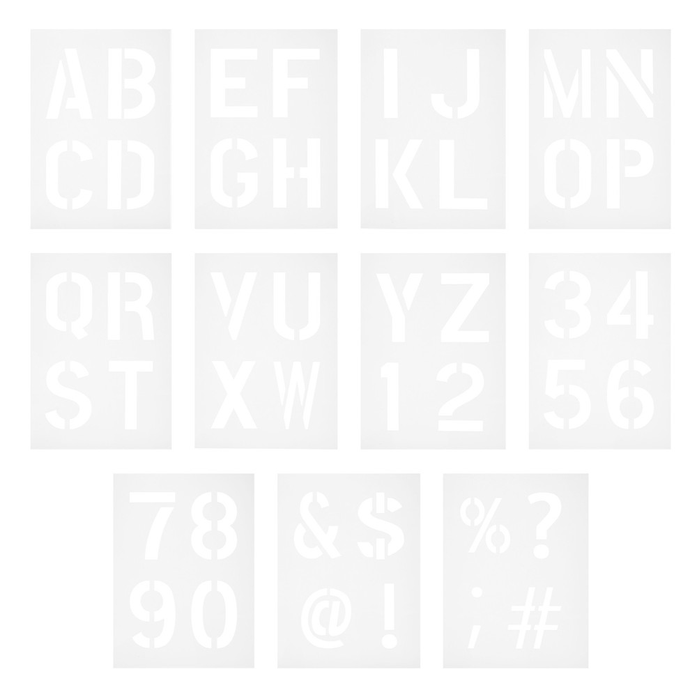 5 Inch Letter Stencils Alphabet Number Stencil Interlocking, White