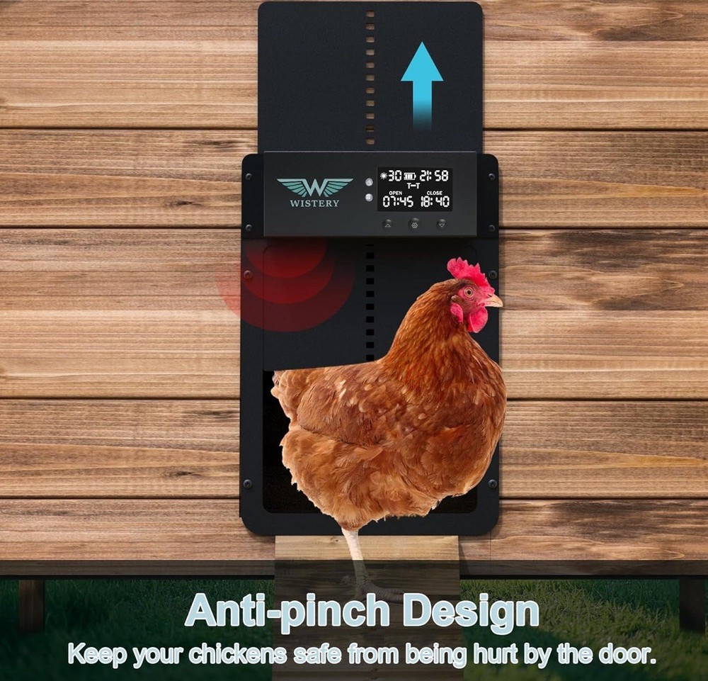 LARKBIRD Automatic Chicken Coop Door with Audio Recall Function, Solar