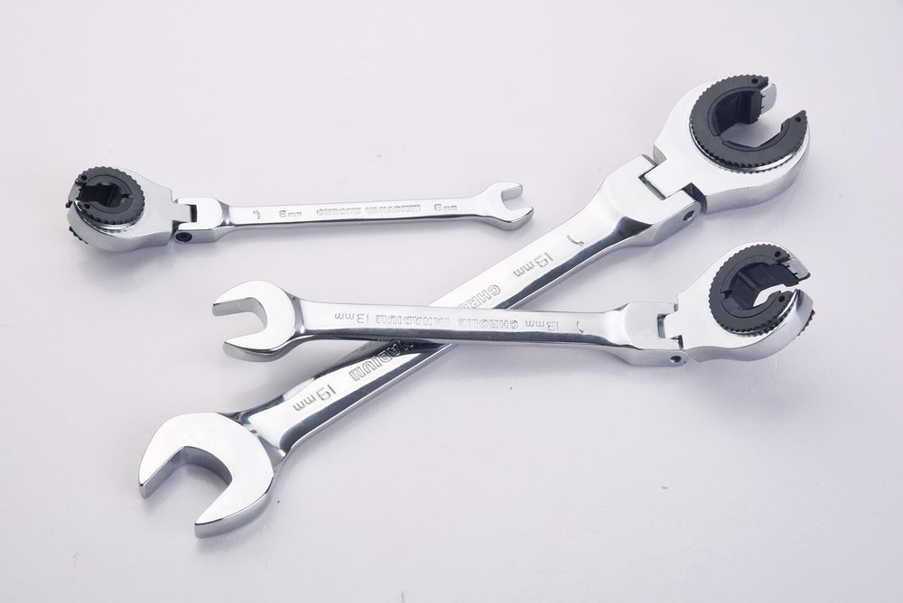 10mm Flex-Head Ratchet Wrench—Metric Gear Combo Tool