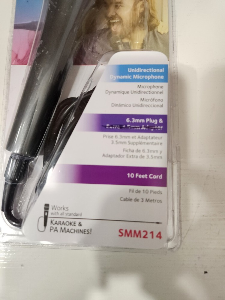 Singing Machine SMM214 Karaoke Machine Uni-Directional Dynamic Microphone