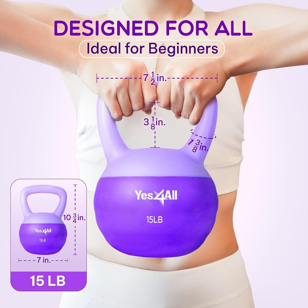 Soft Kettlebell, PVC Kettlebells Exercise Weights & Color-Coded Strength Trainin