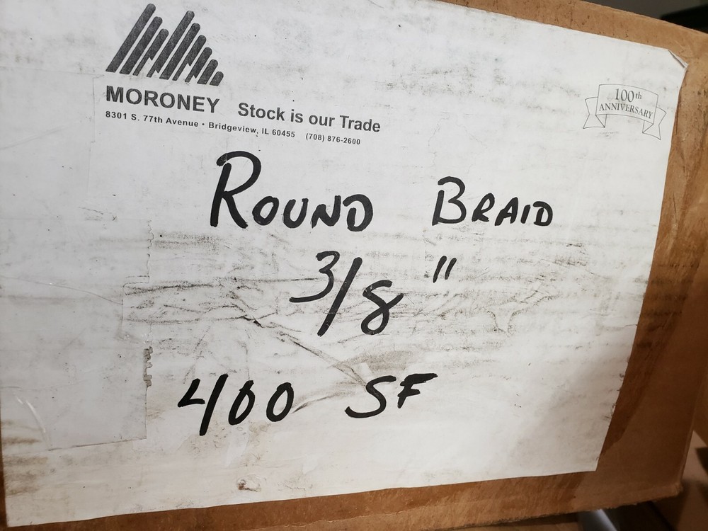 MORONEY round braid 3/8" IN. 400 SQUARE FEETS