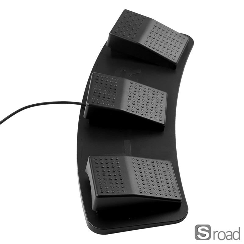 USB Programmable Customizable 3-Pedal Foot Switch For Gaming Music Office