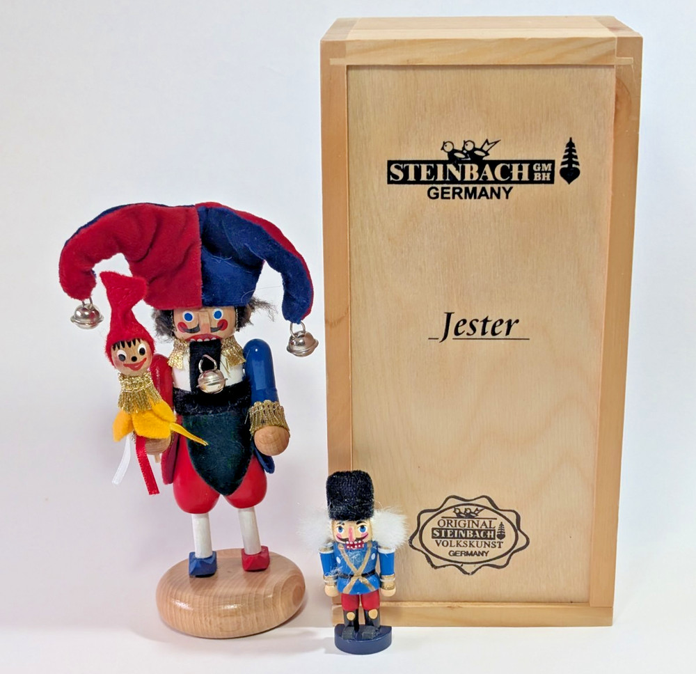 Steinbach 5" Mini Nutcracker "JESTER" w Box Germany 2874/10000 & Mini Nutcracker