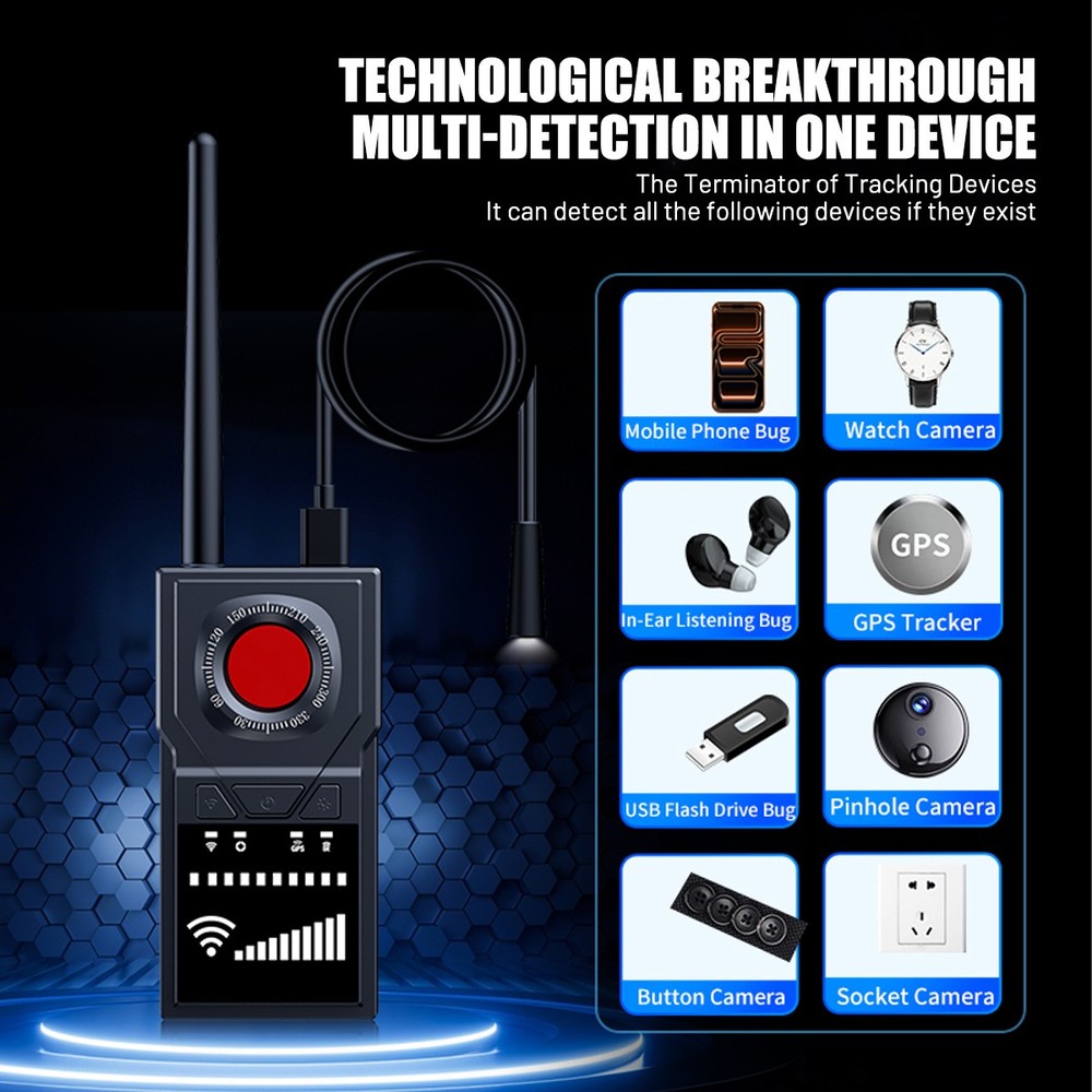 Wireless RF Detector Anti Spy Camera GSM GPS Bug Tracker Finder Scanner Device