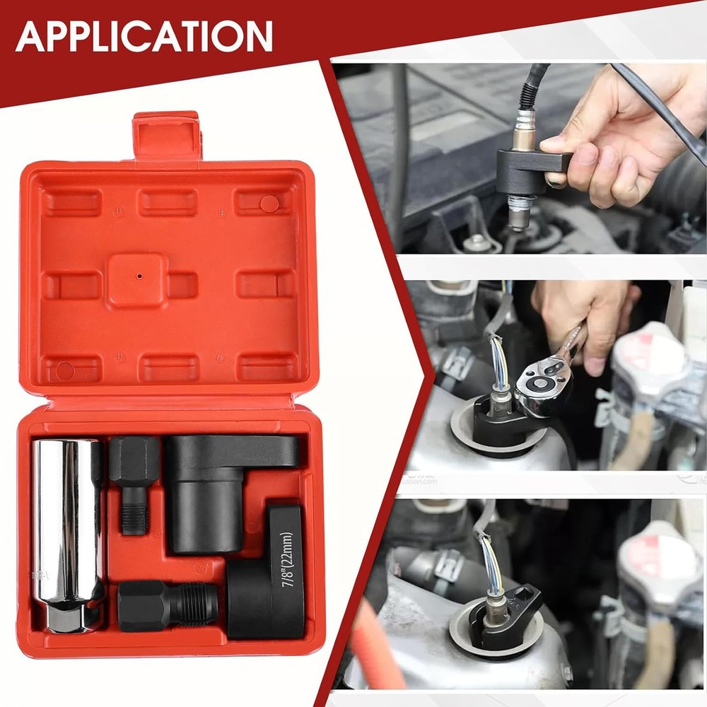 5Pcs O2 Oxygen Sensor Socket Wrench 3/8" 1/2" 22mm Auto Repair Installer Tool
