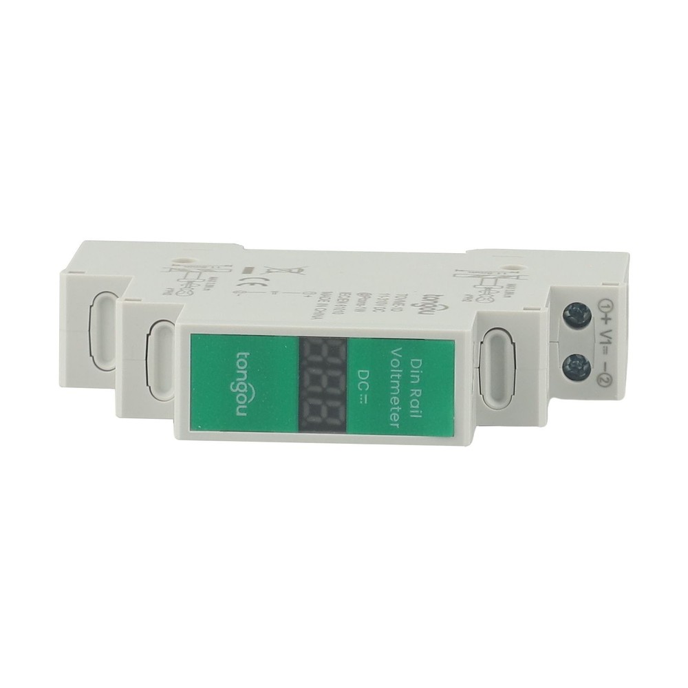 LED Digital Display Voltage Meter for DC Applications on For Din Rails