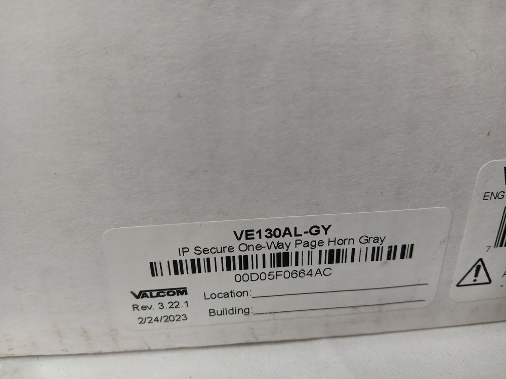 Valcom VE130AL-GY One-Way PG Horn