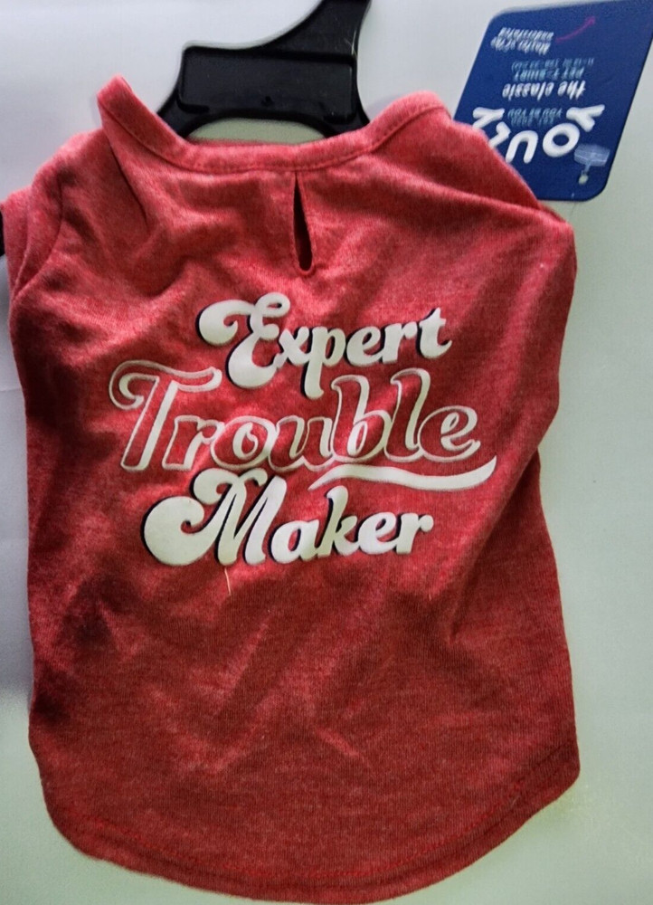 YOULY Expert Troublemaker Dog Tee, Small