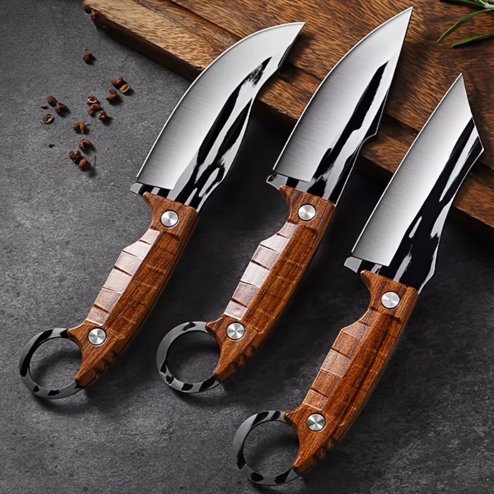 3pcs Premium Multipurpose Knife Set, Ultra-Sharp Stainless Steel Fixed Blades