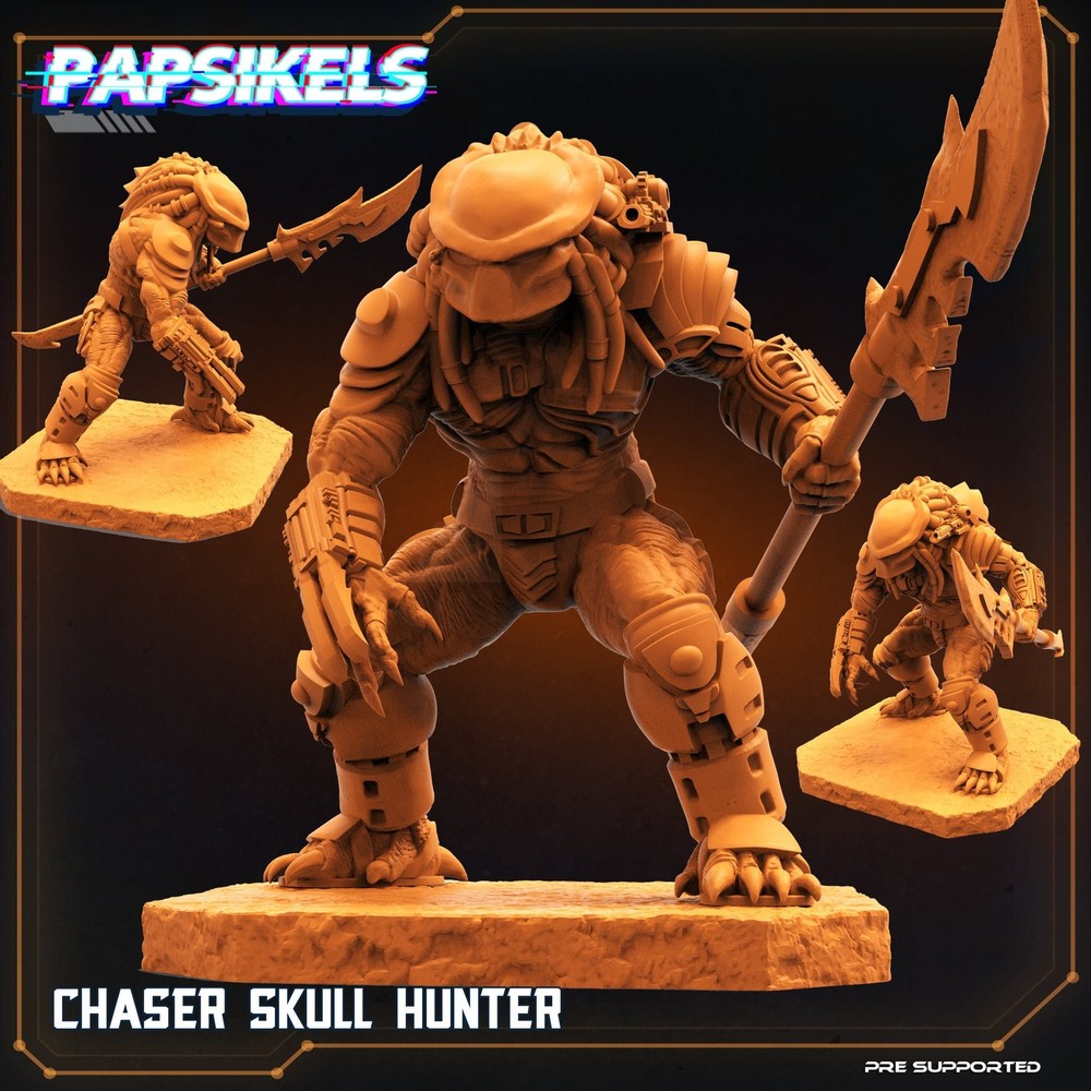 Chaser Skull Hunter - Resin Sci Fi Alien Predator Mini | Papsikels