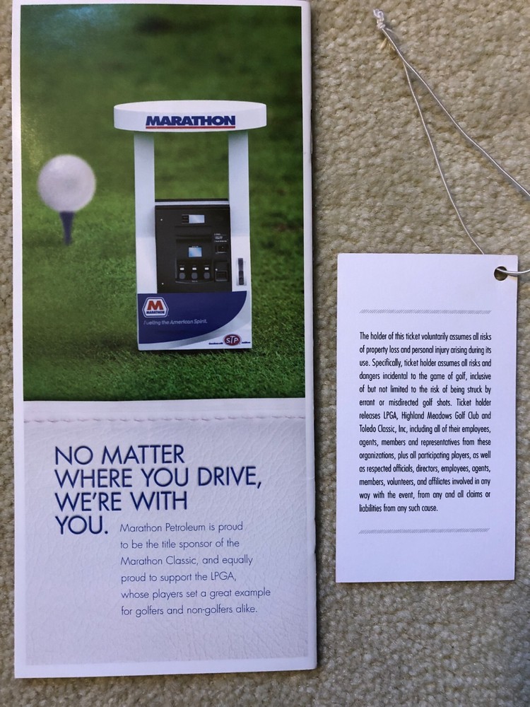 2014 MARATHON CLASSIC LPGA Program, Guide, Ticket! Beatriz Recari, Paula Creamer