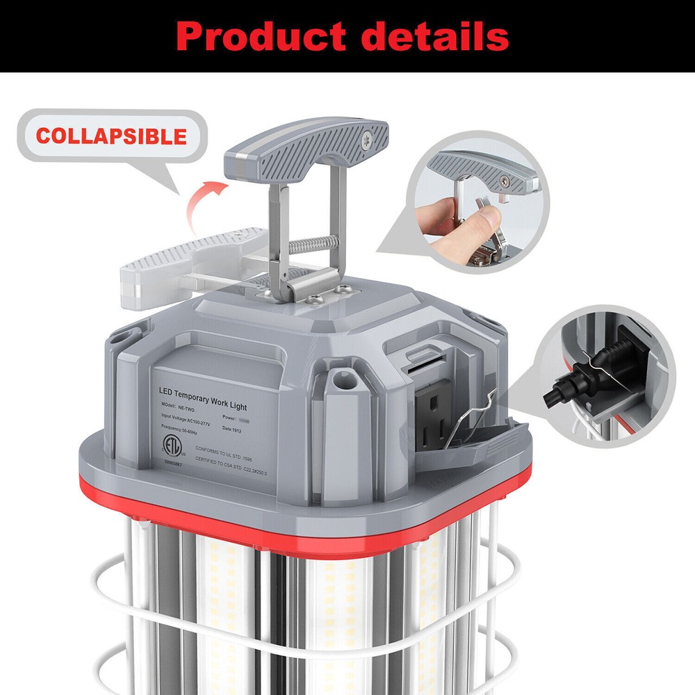100W LED 5000K Temporary String Work Light Linkable Constraction JobSite Light
