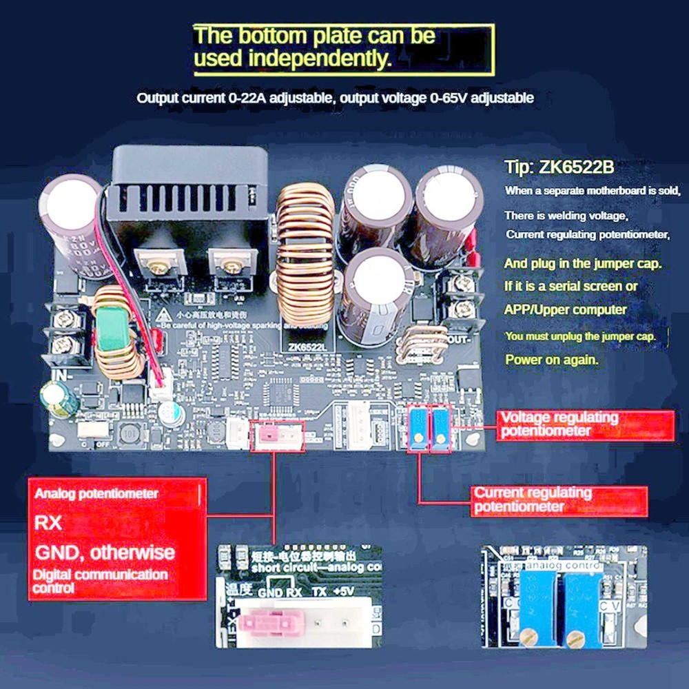 ZK6522C CNC Step-Down DC Supply Adjustable Voltage Voltage and Constant9048