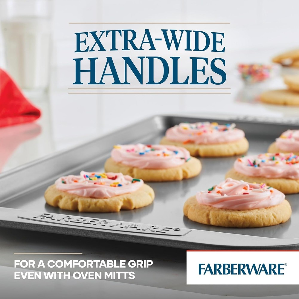 Nonstick Bakeware 3-Piece Cookie Pan Set Gray