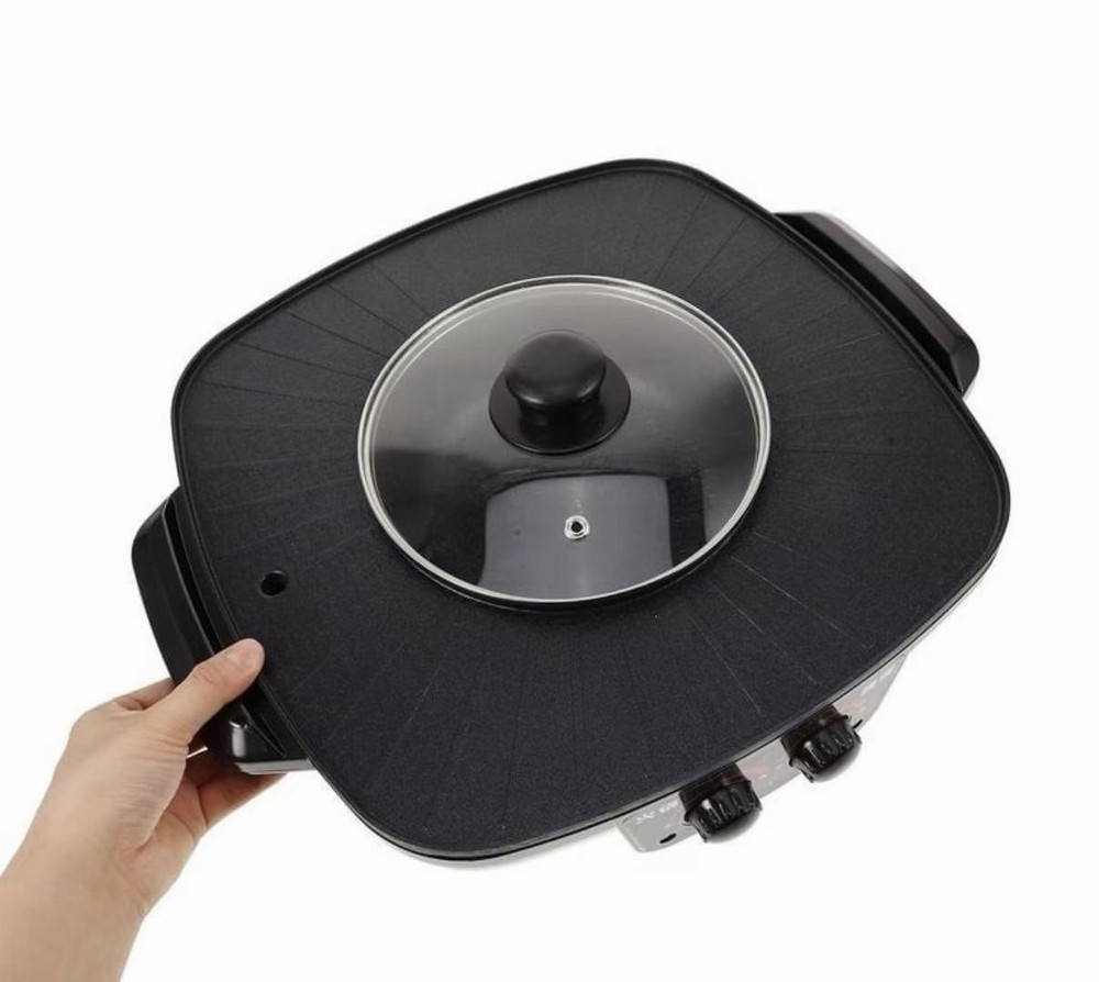 Black Smokeless Hot Pot Cookware with Non Stick Coating Fast Even Heating