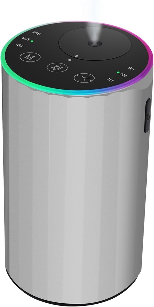 Waterless Essential Oil Diffuser, 7 Colors LED Light, Battery Powered Mini Scent