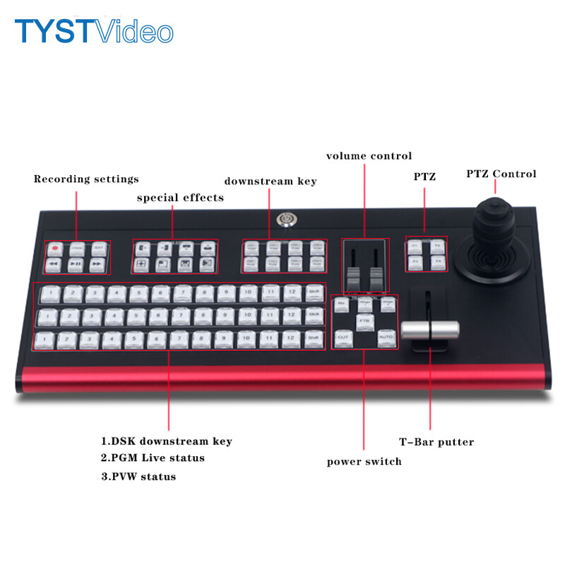 TYST TY-1500HD Video Switcher Control Panel Studio Vmix Live Broadcast Recording