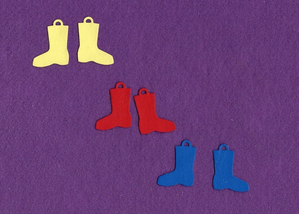 BOOTS die cuts scrapbook cards