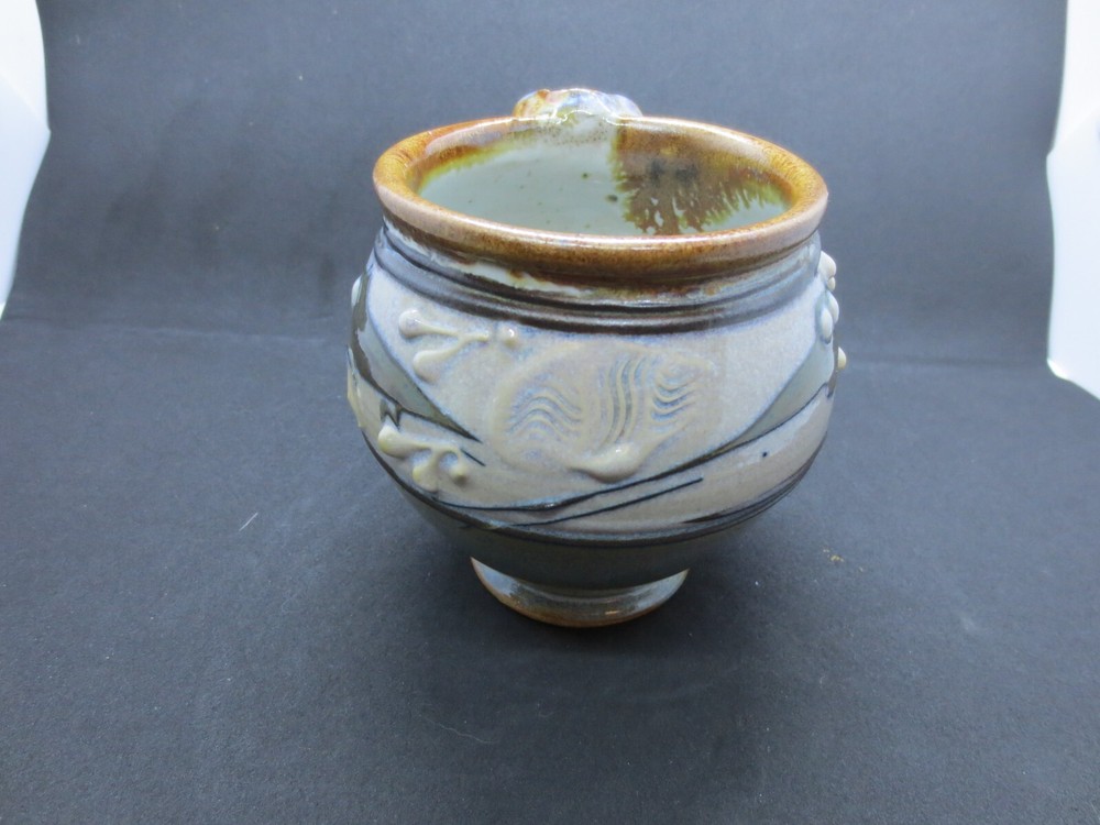 Vintage Handmade Pottery Mug 4" - Marked on Bottom