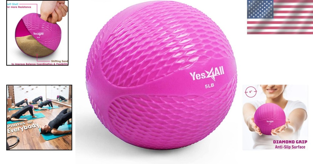 Versatile 2-10lbs Weighted Exercise Balls for Strength, Balance & Flexibility