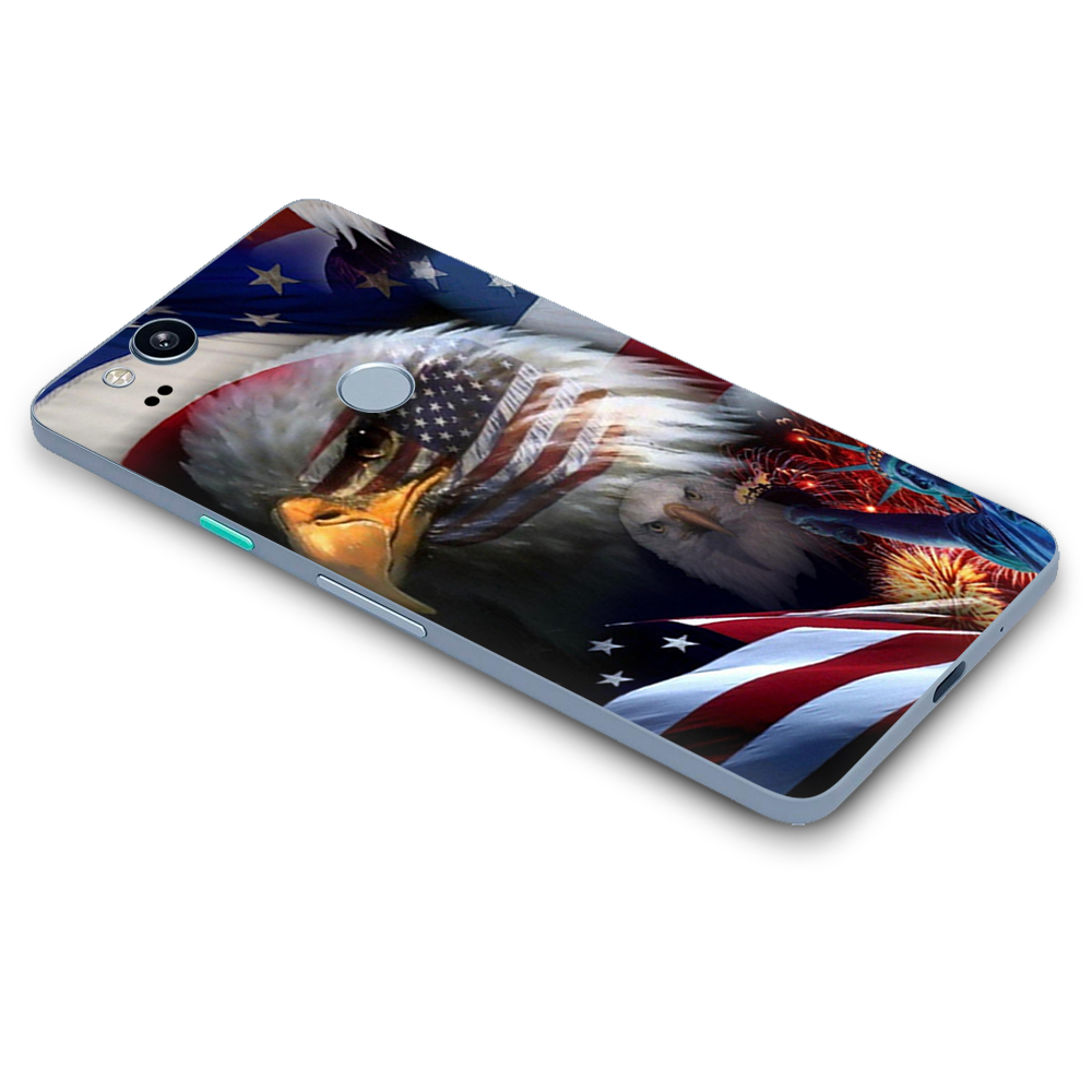 Google Pixel 2 Skins Decal Wrap USA Bald Eagle in Flag