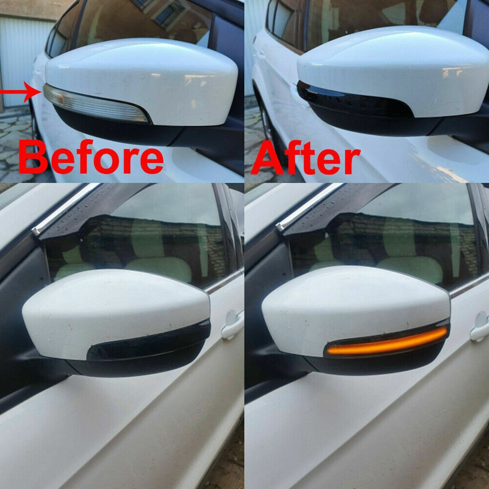 Sequential LED Side Mirror Turn Signal Light For 2012-2018 Ford Escape Focus