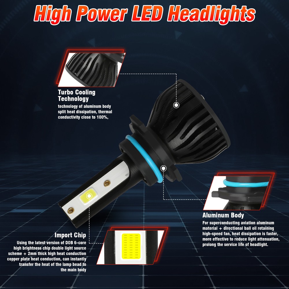 For Lexus SC300 SC400 1994-2000 LED Headlight High Low Beam + Fog Lights Bulbs