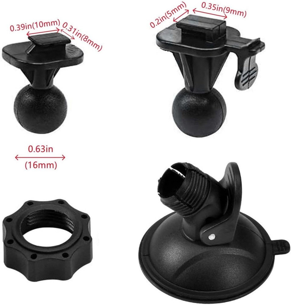 Adjustable Suction Cup Mount for Leading Dash Cameras - 2 Pack Included