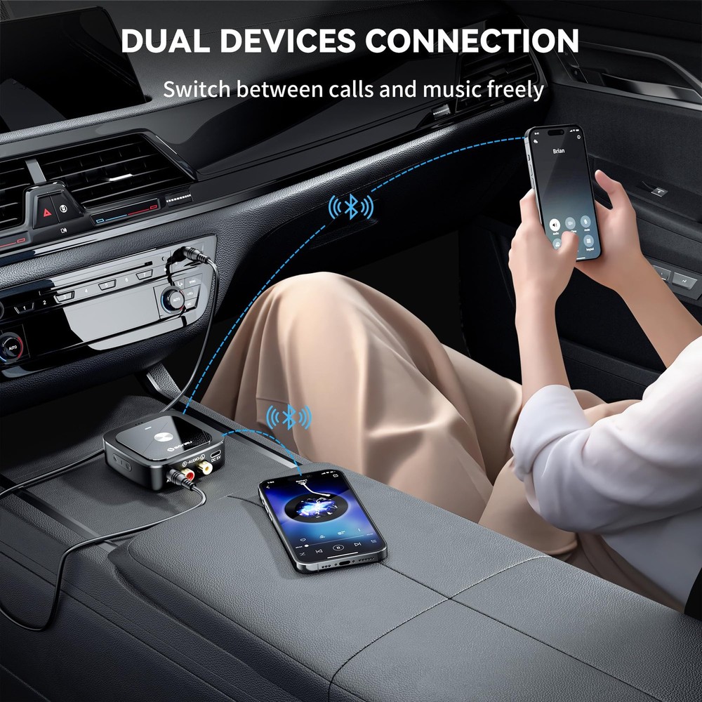 Bluetooth 6.0 Receiver, Bluetooth Adapter for Old Receiver, Low Latency, 24-H...